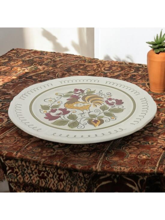 Mikasa Other - VTG Mikasa Terra Stone Heritage 7125 Single Dinner Plate Rooster 10.5" Diameter